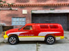 Loose Hot Wheels Dodge Ram 1500 Camper Shell Truck In Red, White and Yellow