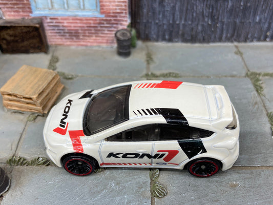 Loose Hot Wheels Ford Focus RS Dressed in Koni White Livery