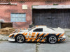 Loose Hot Wheels - Ford Mustang Cobra Race Car - White, Black and Orange