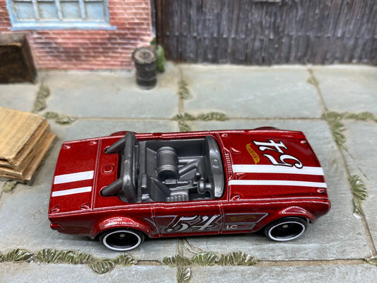 Loose Hot Wheels - Triumph TR6 - Dark Red and White 54