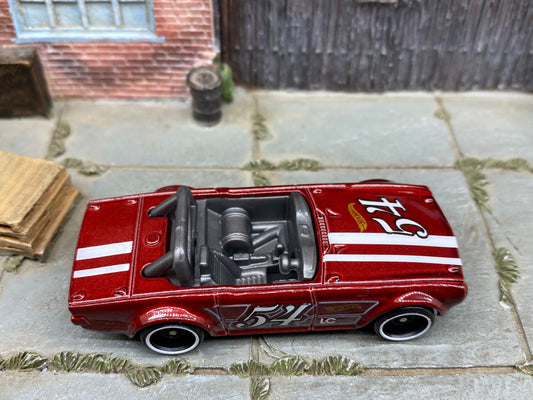 Loose Hot Wheels - Triumph TR6 - Dark Red and White 54