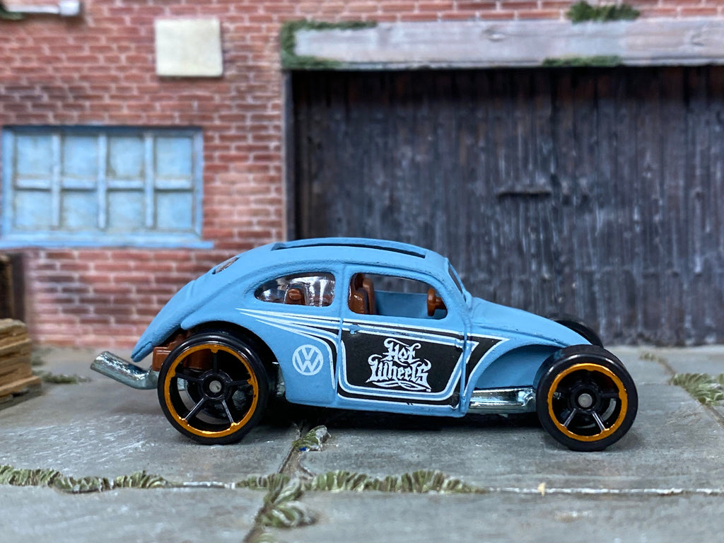 Loose Hot Wheels VW Custom Volkswagen Beetle Satin Blue Black