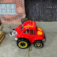 Loose Hot Wheels - VW Volkswagen Beetle Toon'd - Red and Orange