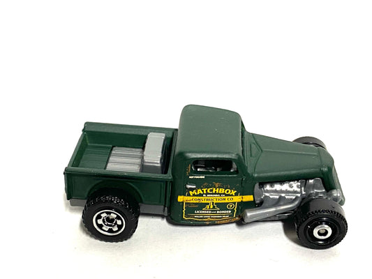 Loose Matchbox - 1935 Ford Pick Up Truck - Satin Green Matchbox Construction Livery