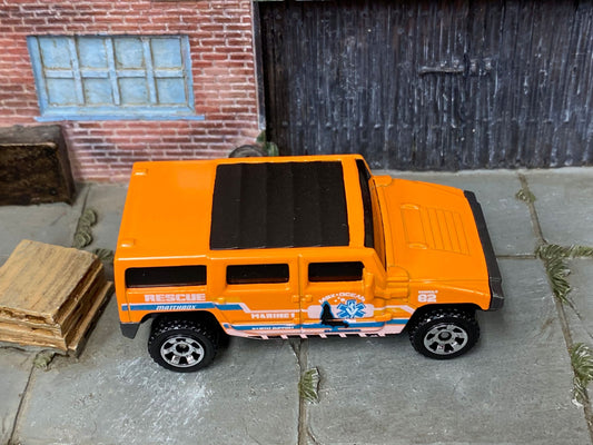 Loose Matchbox - Hummer H2 SUV Concept - Orange Ocean Rescue