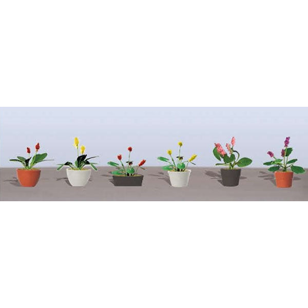 JTT HO Scale Potted Flower Assortment #3 - 6-Pack | 95569 — exact product reference