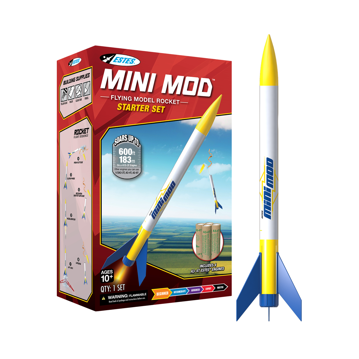 Estes Mini Mod starter set for a lower-altitude model rocket shopping path