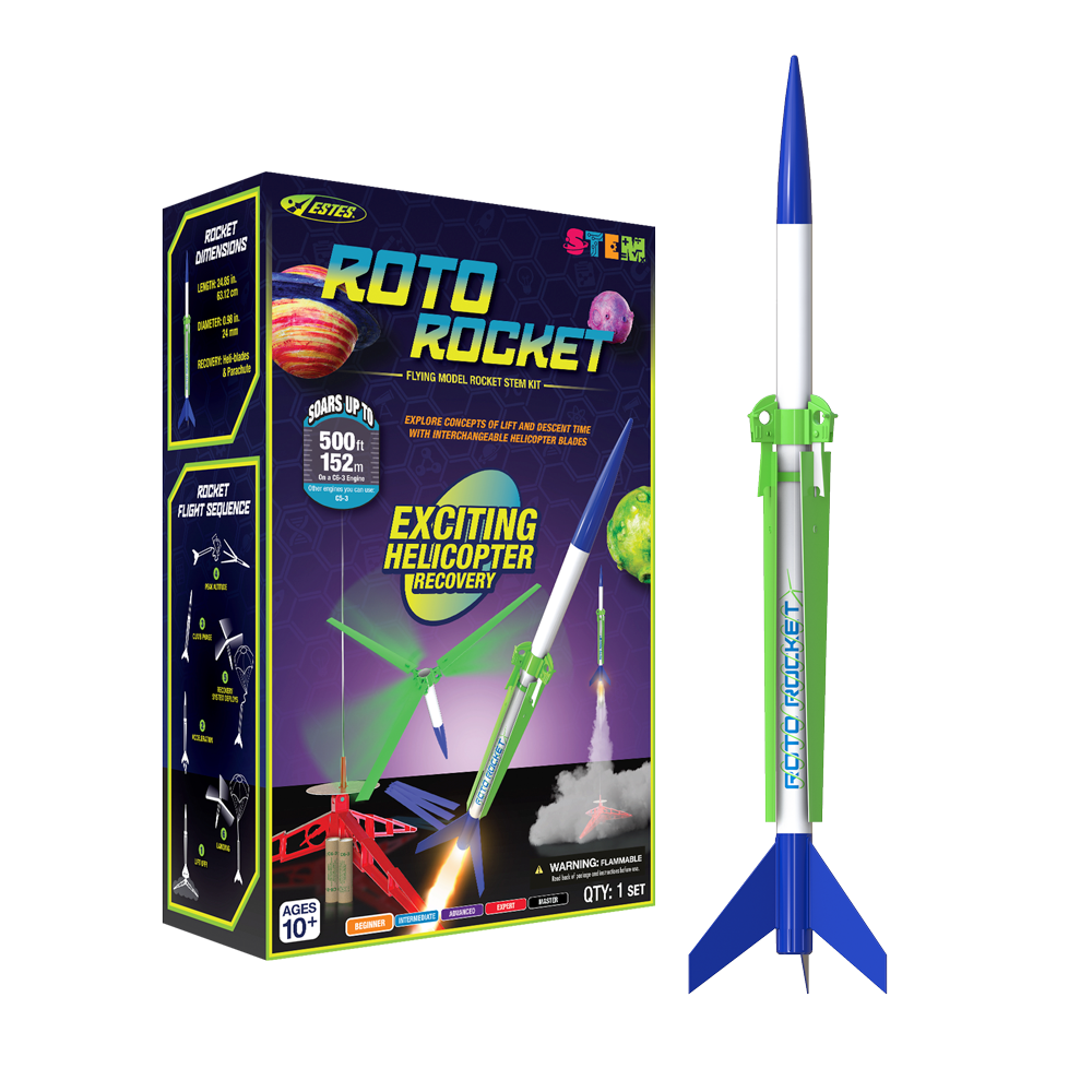 Estes model rocket kit representing a rocket guided from a launch pad by a launch lug