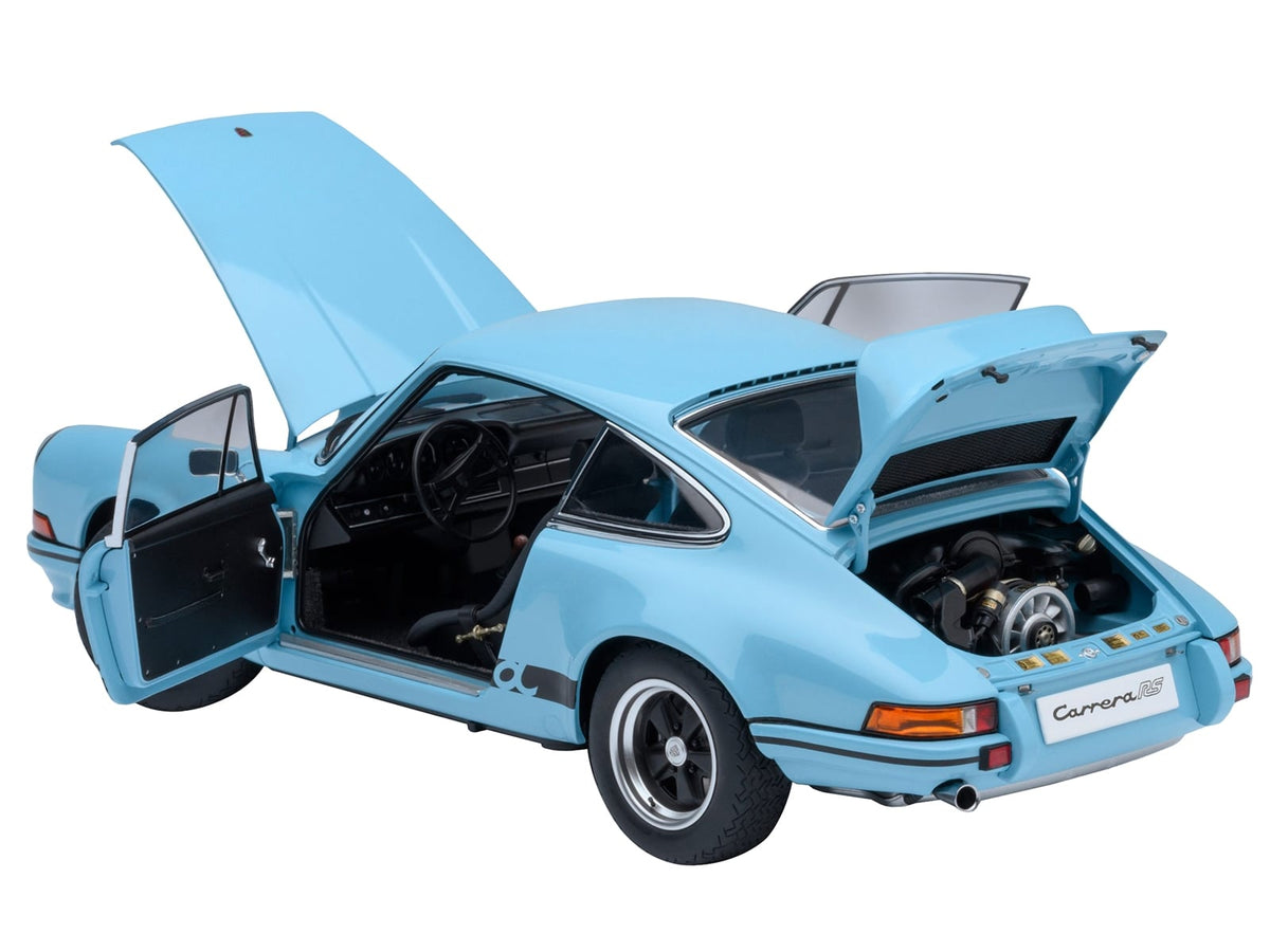 Porsche 911 Carrera 2.7 RS Gulf Blue with Black Stripes and Wheels – AUTOart 1:18