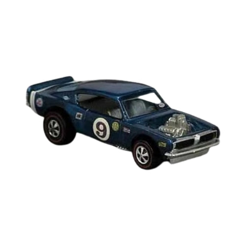 Blue King ’Kuda with number 9 stickers and an exposed engine