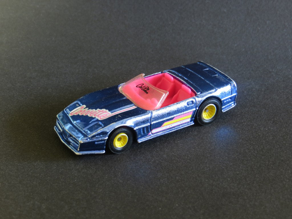 1990 Hot Wheels California Custom Corvette blue chrome with yellow Real Riders