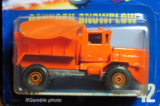 1990 Hot Wheels Oshkosh Snowplow orange metal-body version #42