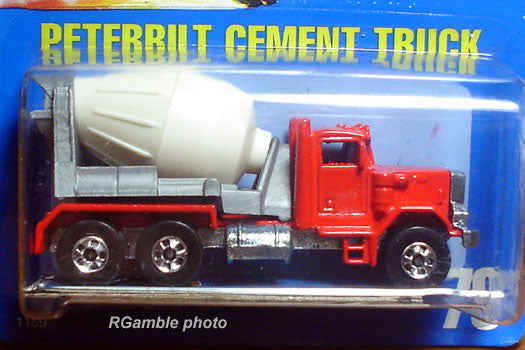 1990 Hot Wheels Peterbilt Cement Mixer red and white #78