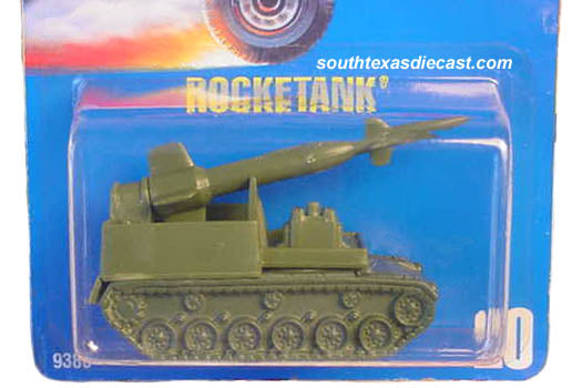 1990 Hot Wheels Rocketank #20 olive version with removable rocket