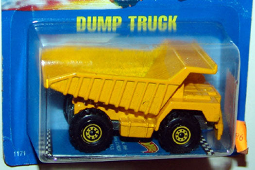 1991 Hot Wheels CAT Dump Truck yellow metal-bed #38