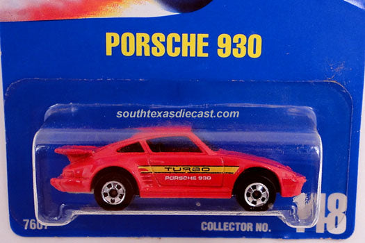 1991 Hot Wheels Porsche 930 number 148 in red with Turbo lettering