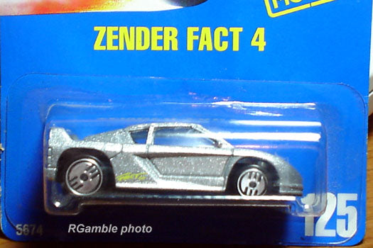 1991 Hot Wheels Zender Fact 4 number 125 in metallic silver