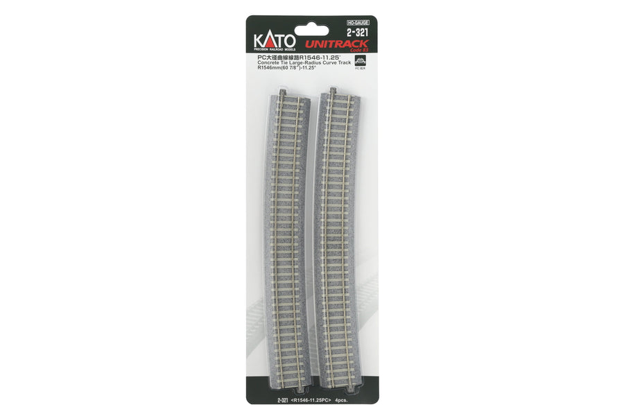 H Concrete Tie Large-Radius Curve (60 7/8″) -11.25″ [4 pcs] (2-321) exact product view 1