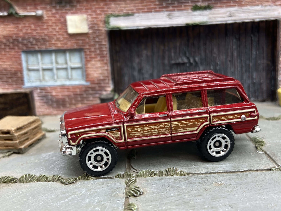 Matchbox 1989 Jeep Wagoneer in Dark Red, loose diecast car