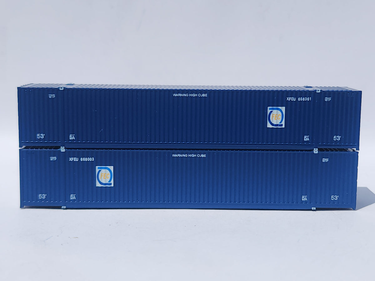 Florida East Coast "Going Places" FEC 53' HIGH CUBE 8-55-8, Set #2 corrugated containers. JTC # (537073) exact product view 1