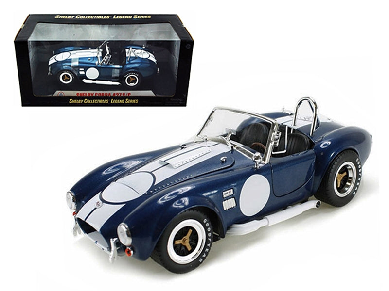 1965 Shelby Cobra 427 S/C Dark Blue/White Signed – Shelby Collectibles 1:18