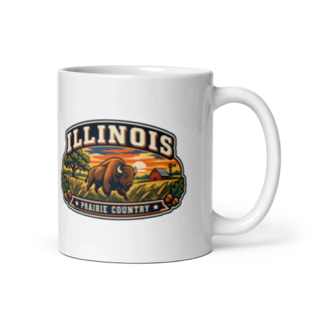 Illinois Heritage Badge Coffee Mug – 11 oz product mockup