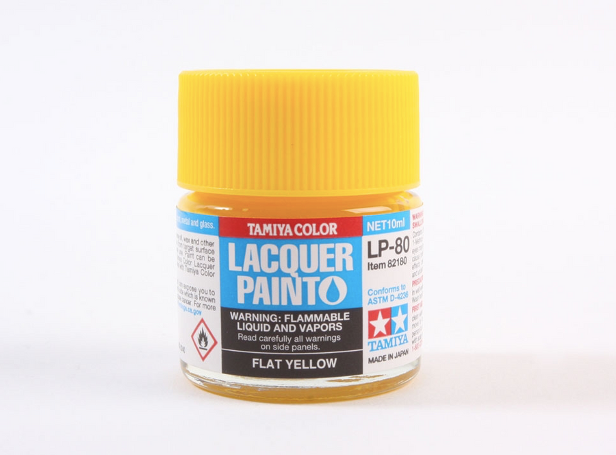 Tamiya LP-80 Flat Yellow Lacquer Paint 10ml - 82180 - product image
