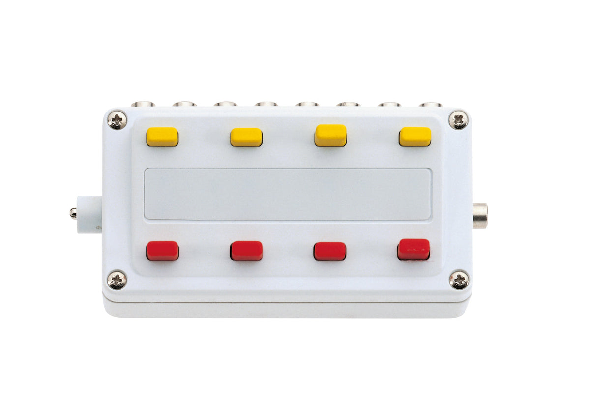 Märklin 72740 Four-Circuit Dividing Control Box actual control box photograph with red and yellow switches