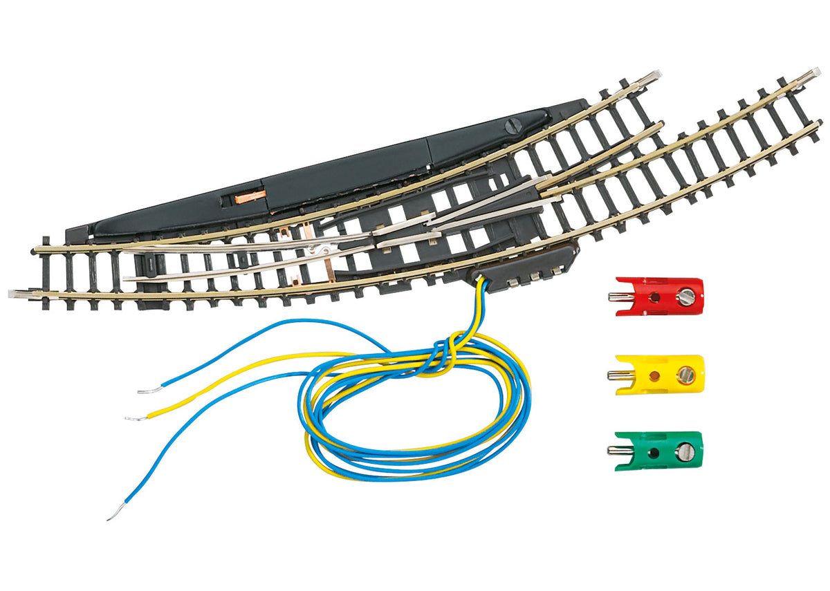 Märklin Electric Left Curved Turnout Radius 195 mm / 7-11/16" — exact product view