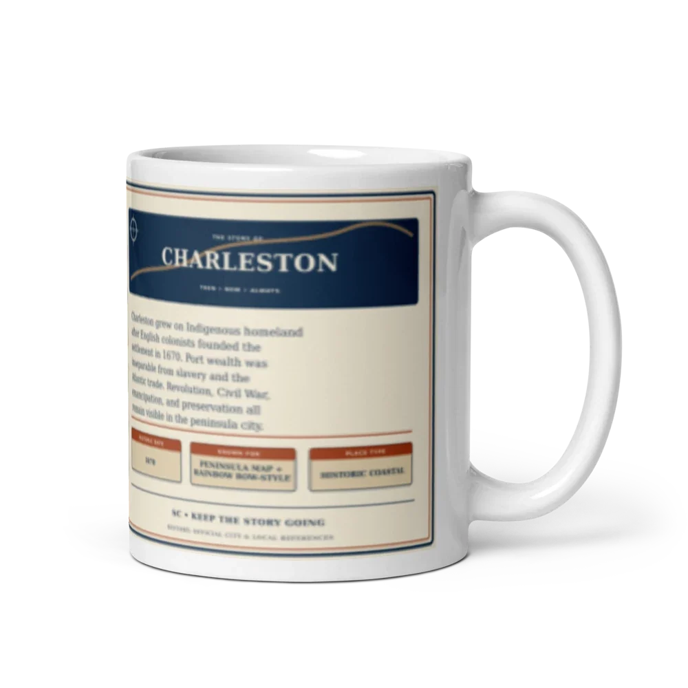 Charleston Map + Local Story Coffee Mug – 11 oz product mockup
