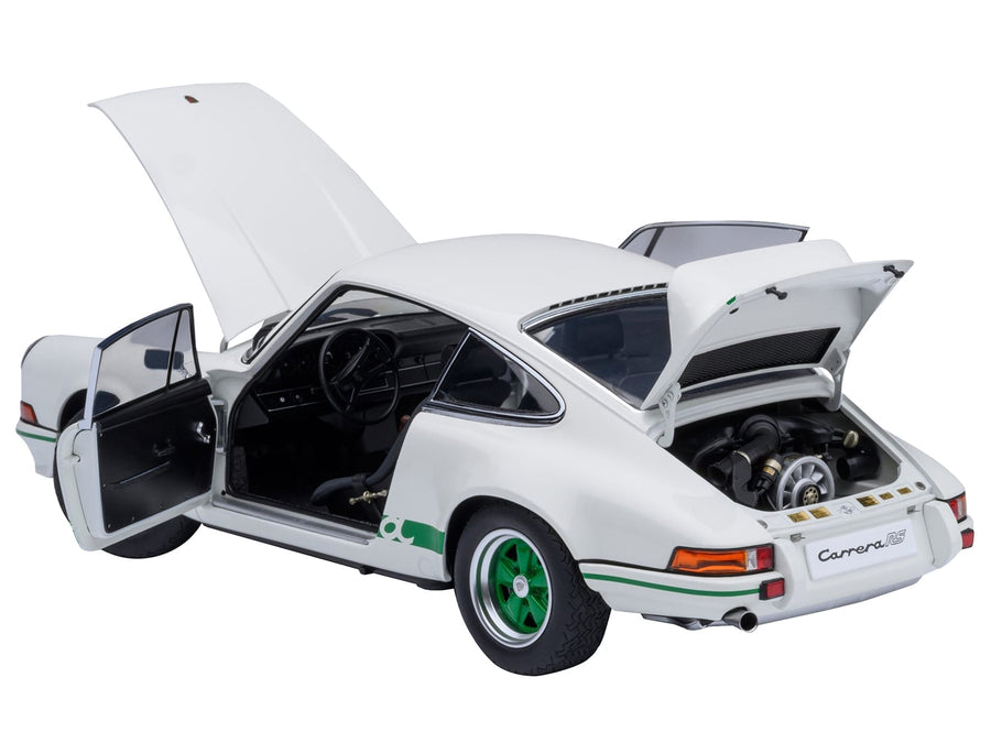 Porsche 911 Carrera 2.7 RS Grand Prix White with Green Stripes and Wheels – AUTOart 1:18