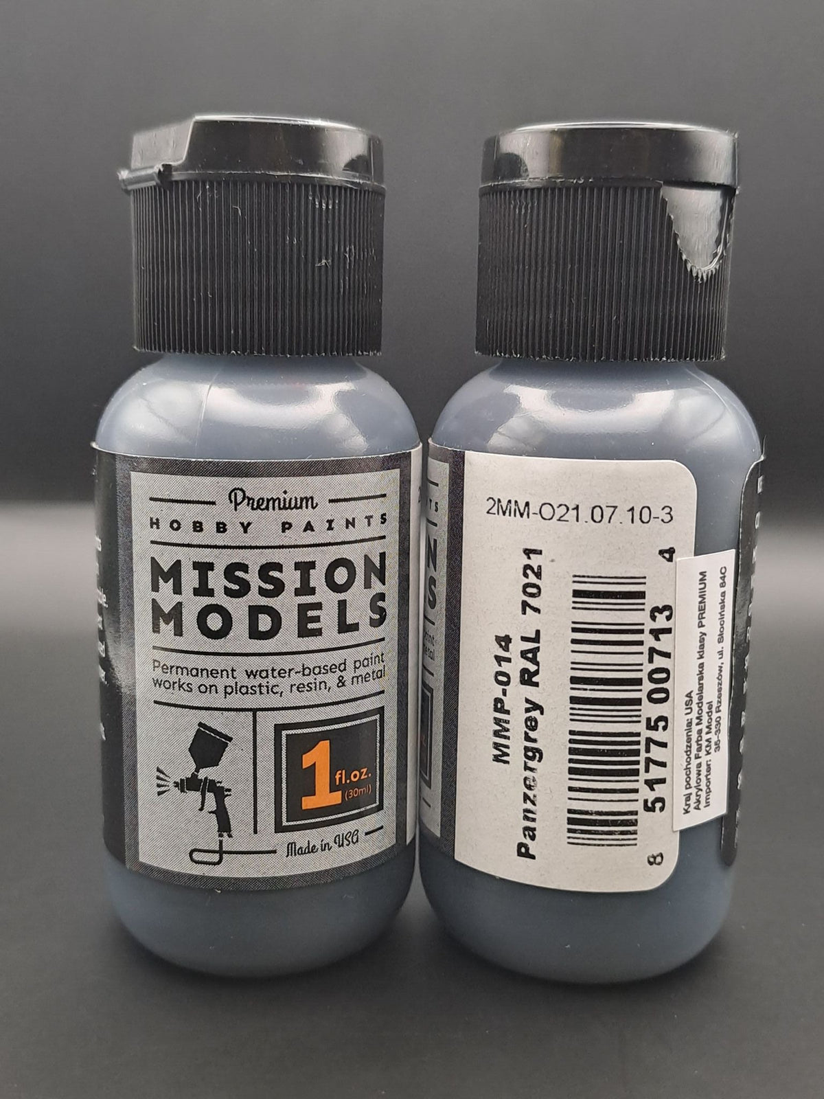 Mission Models MMP-014 Panzergrey RAL 7021 Acrylic Model Paint – 1 fl oz
