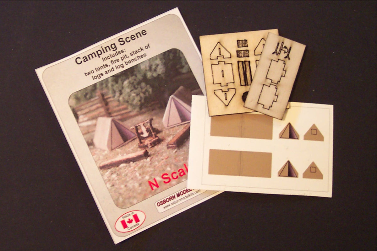 Osborn Model Kits 3113 N Scale Camping Scene Kit