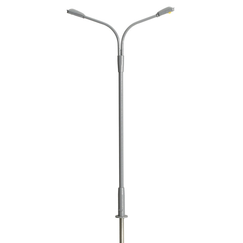 Atlas HO Scale Gray Double Arm Street Light Cool White 3 Pack — exact product view