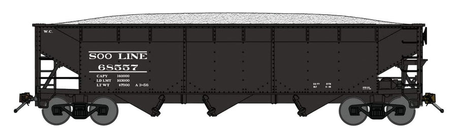 Bluford Shops N 74215 Offset Side 70-Ton 3-Bay Hopper, Soo Line #68541 — manufacturer reference