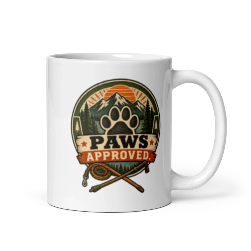 Taza blanca Best Dog Dad Paws Approved de 11 onzas
