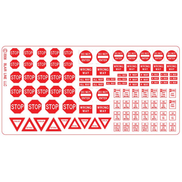 Blair Line 103 Highway Signs Regulatory Signs #2 1930-Present (red white) HO Scale — exact product reference