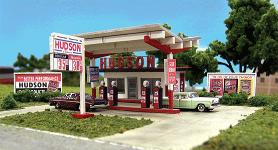 Blair Line 2002 Hudson Oil Gas Station Kit - 4-1/4 x 2-3/4" 10.8 x 7cm HO Scale — exact product reference