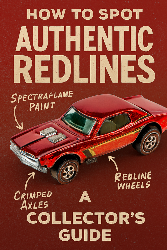 Authentic Hot Wheels Redlines guide showing Spectraflame paint redline wheels and crimped axles