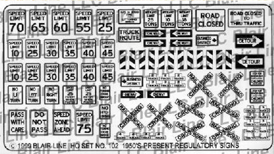 Blair Line N Scale Highway Signs: Regulatory Signs #1 (1948-Present; black, white) – 002 — exact product reference