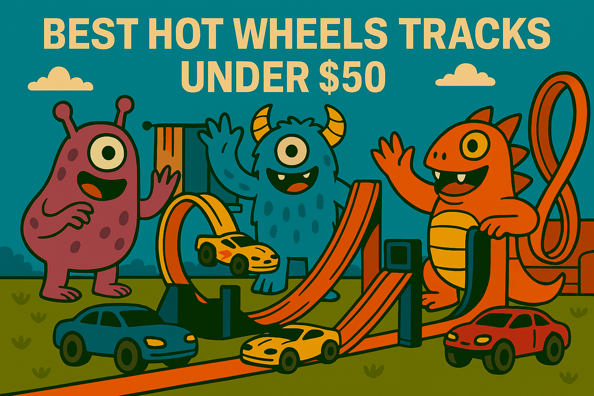 Editorial artwork for budgeting a Hot Wheels track purchase