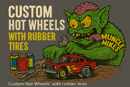 Modern Hot Wheels collector cars from Mattel Creations with rubber tires