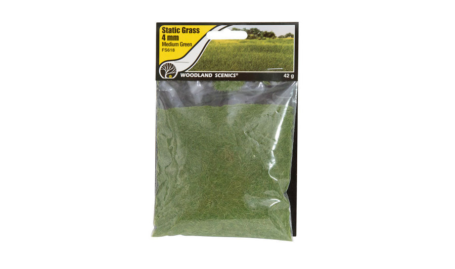 Woodland Scenics FS618 Medium Green Static Grass – 4mm, 42g
