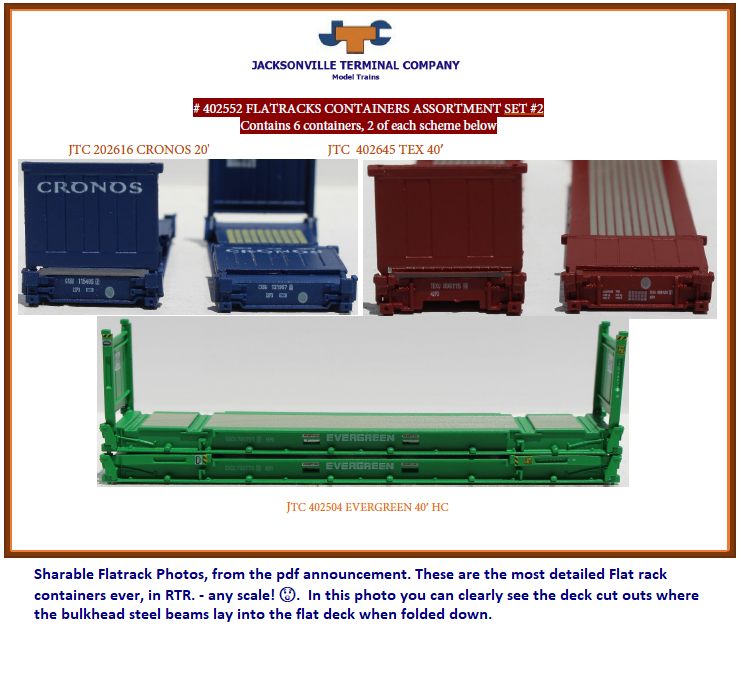 Flatrack containers Assortment Set #2 - JTC 402552 SOLD OUT (402552) exact product view 1