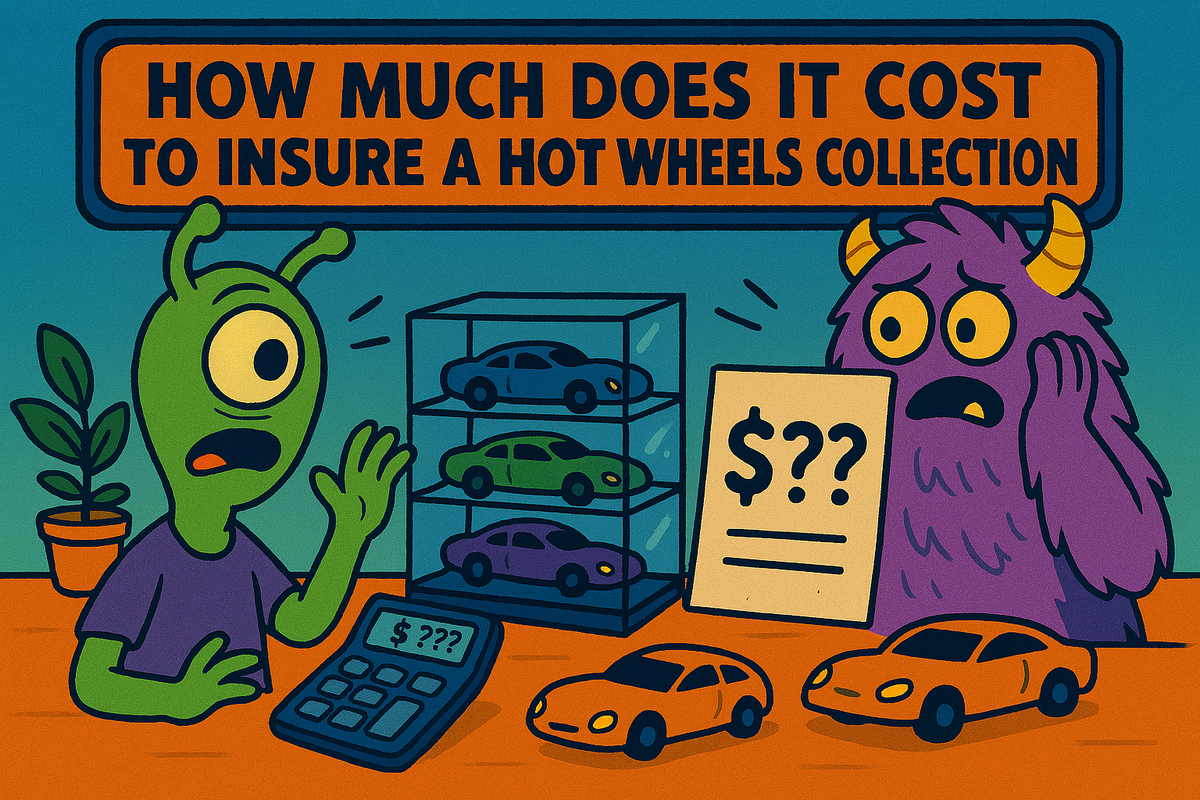 Guide artwork for comparing the cost of insuring a Hot Wheels collection