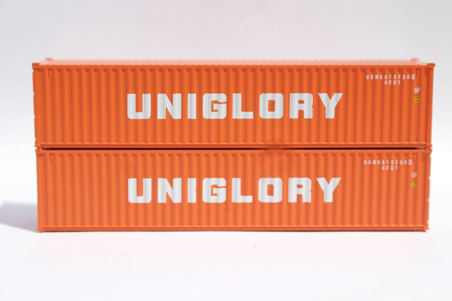 Uniglory (orange) Set #1, 40' Std. Height containers, Corrugated-side. JTC# (405360) exact product view 1