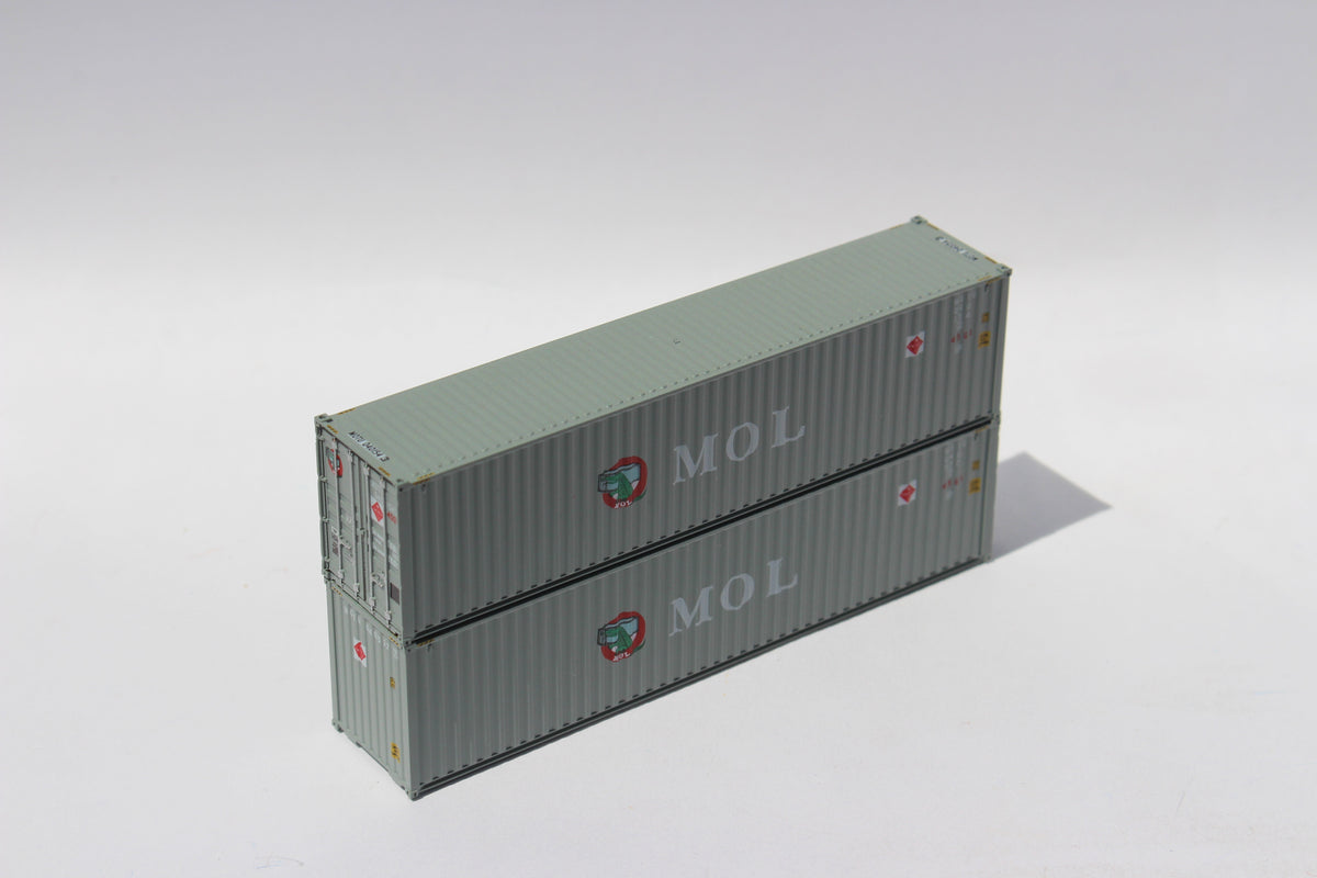 MOL GRAY-W/ GATOR and Hazard sticker logo– 40' HIGH CUBE containers with Magnetic system, Corrugated-side. JTC # (405052) exact product view 1
