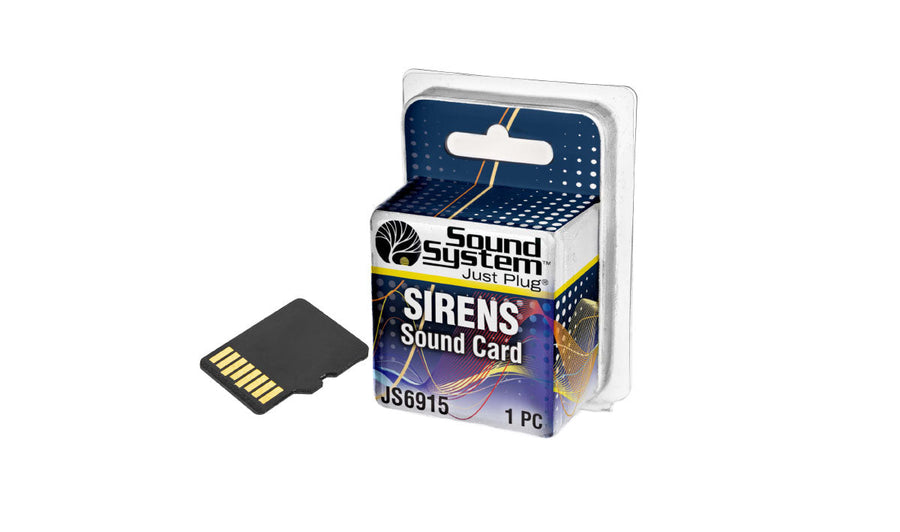 Woodland Scenics JS6915 Just Plug Sirens Sound Card, exact product and retail package