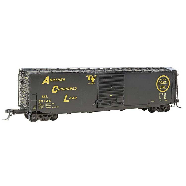 Kadee 6423 black Atlantic Coast Line PS-1 boxcar, road number ACL 35144, with yellow lettering