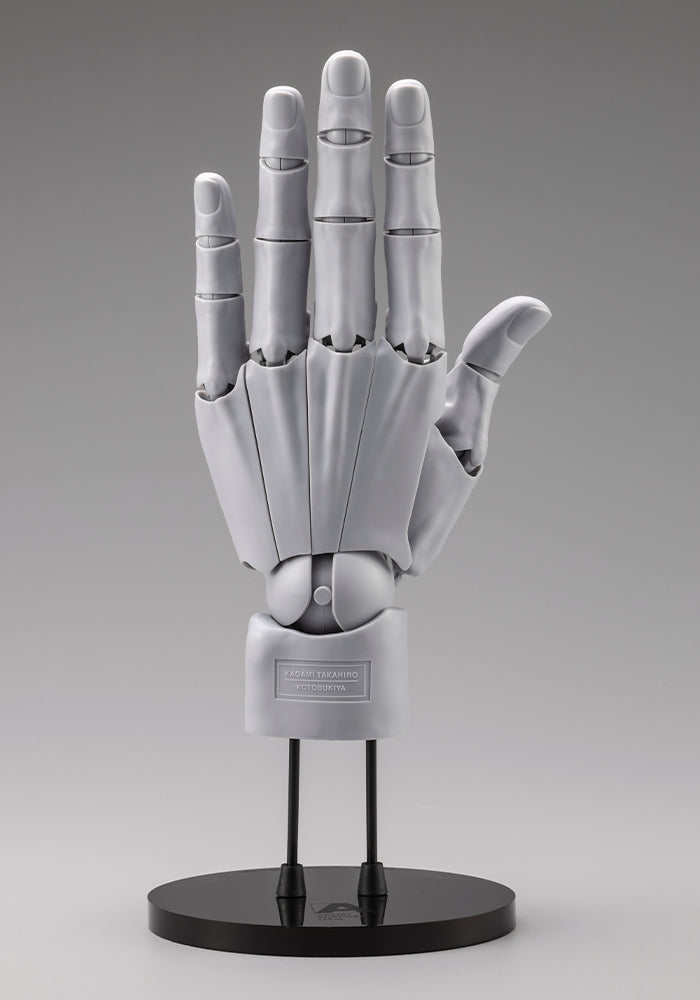 Kotobukiya AT035 men's left-hand model in gray, back of open left hand on stand